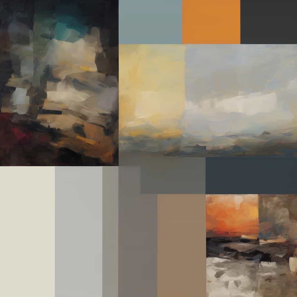 Γραφικό πίνακα με συνδυασμό τέχνης και ποίησης, με ζωγραφική και χρώμα.